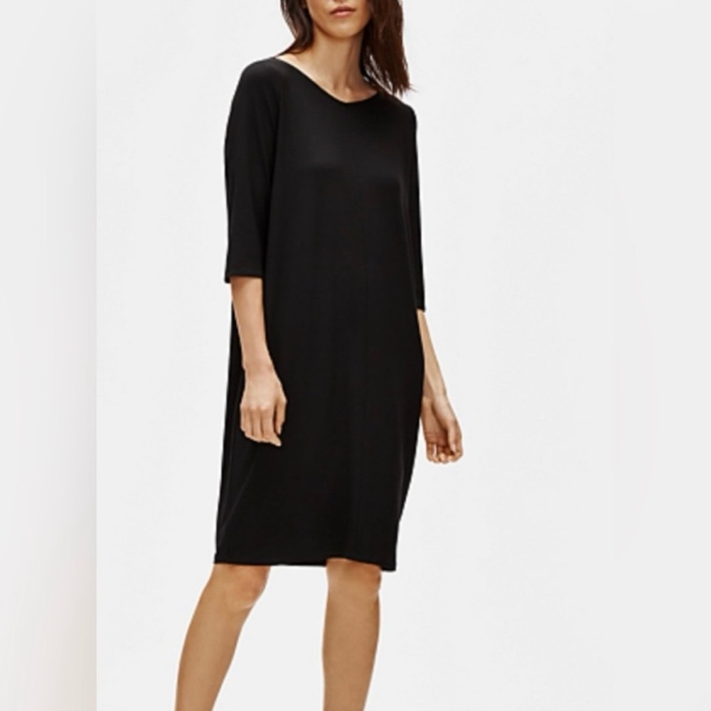 Eileen Fisher Black 3/4 Sleeve Dress